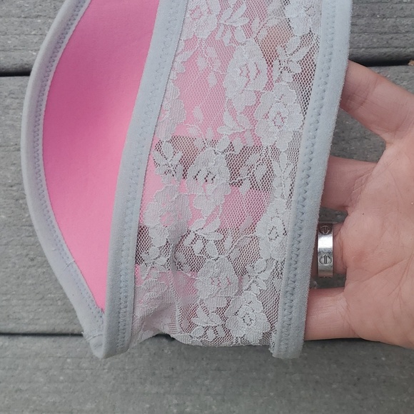 PINK Victoria's Secret Lightly Paded Lace Print Bandeau - Picture 10 of 10